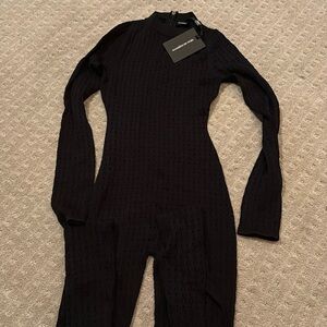Maniere De Voir black knit full jumpsuit